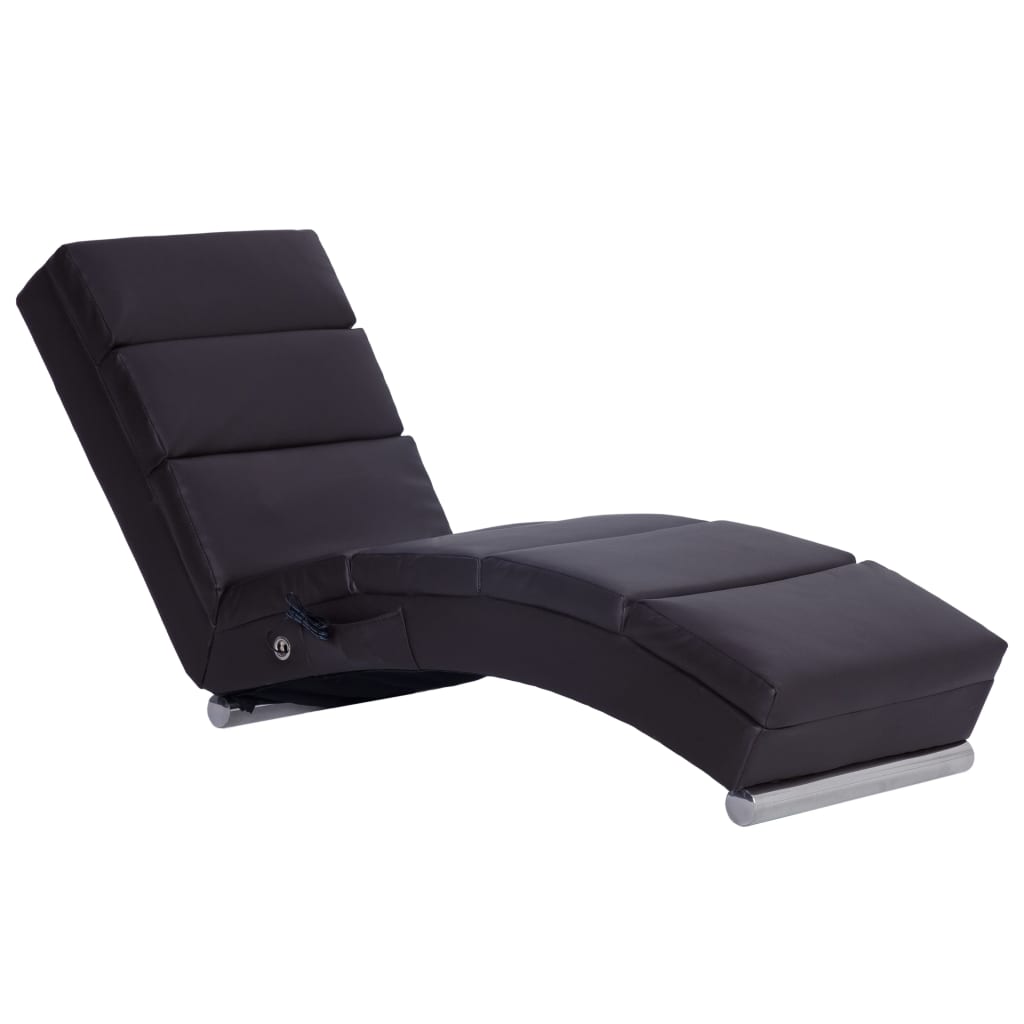 Massage-Chaiselongue Braun Kunstleder