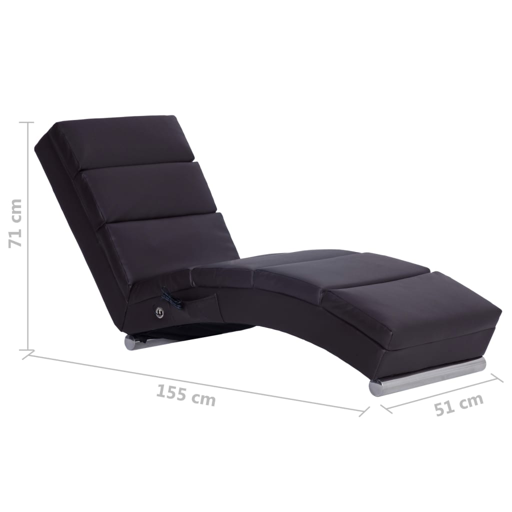 Massage-Chaiselongue Braun Kunstleder