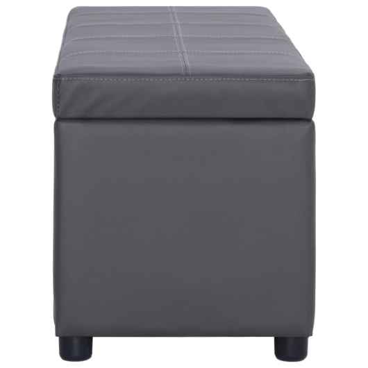 Bank mit Staufach 116 cm Grau Kunstleder