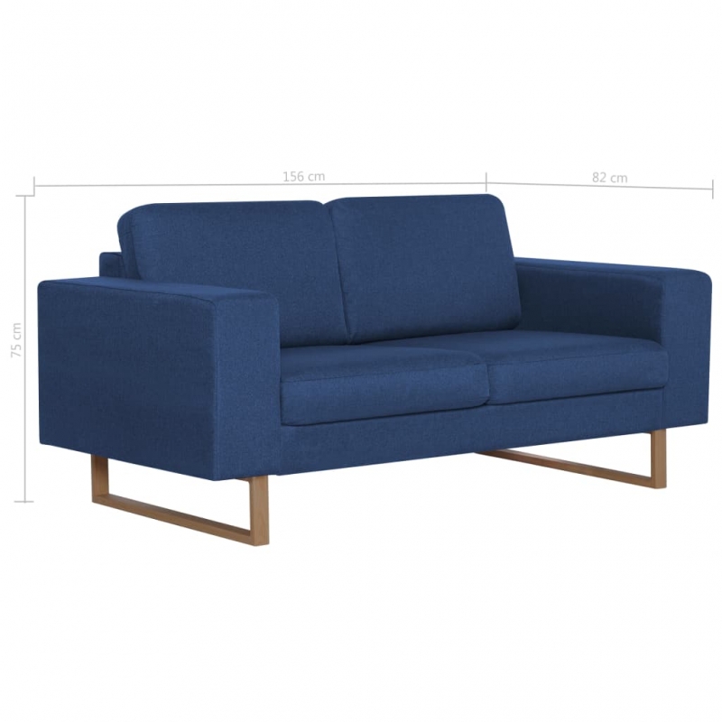 2-Sitzer-Sofa Stoff Blau