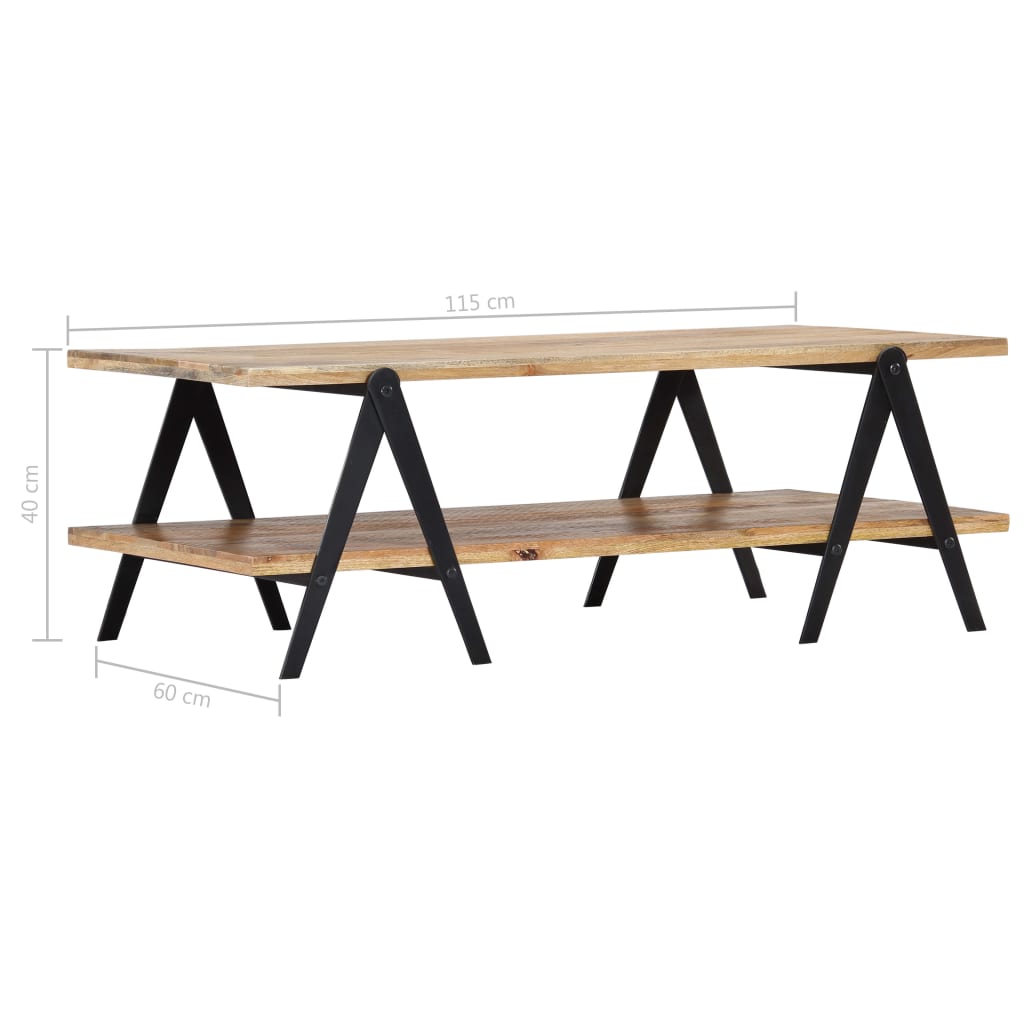 Couchtisch 115x60x40 cm Massivholz Mango