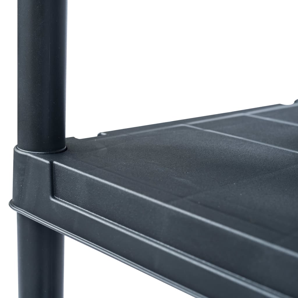 Lagerregale 5 Stk. Schwarz 125 kg 60 x 30 x 180 cm Kunststoff