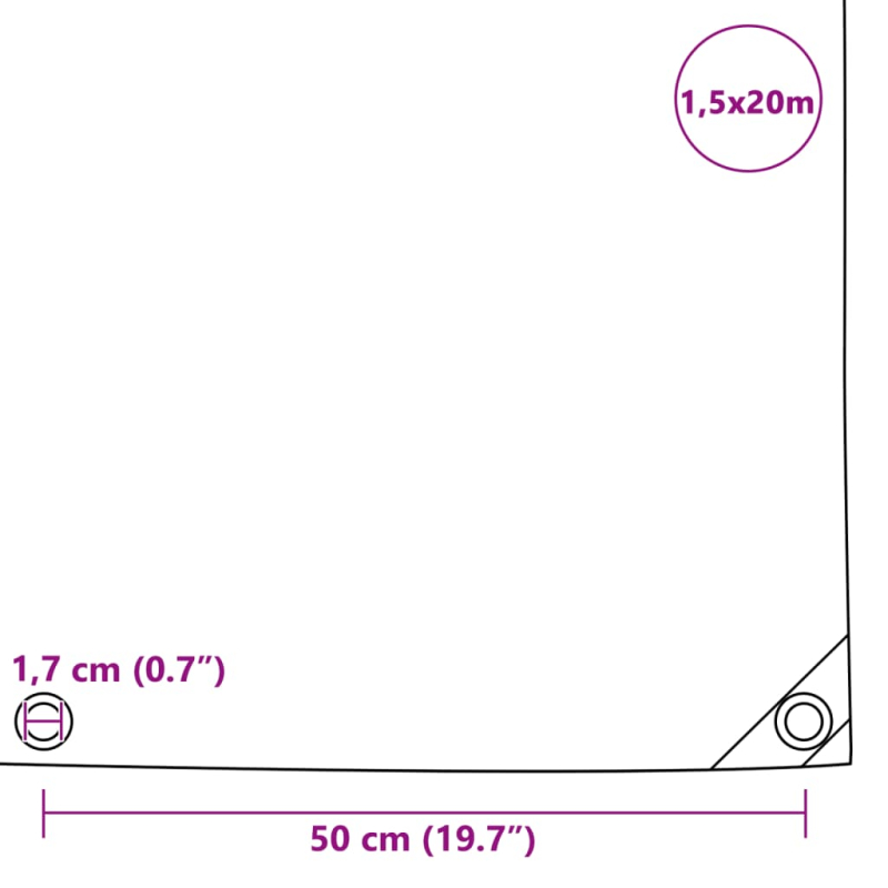 Abdeckplane 650 g/m² 1,5 x 20 m Grau