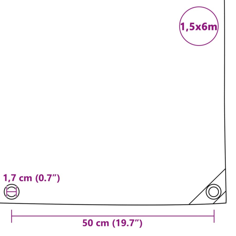 Abdeckplane 650 g/m² 1,5 x 6 m Grün