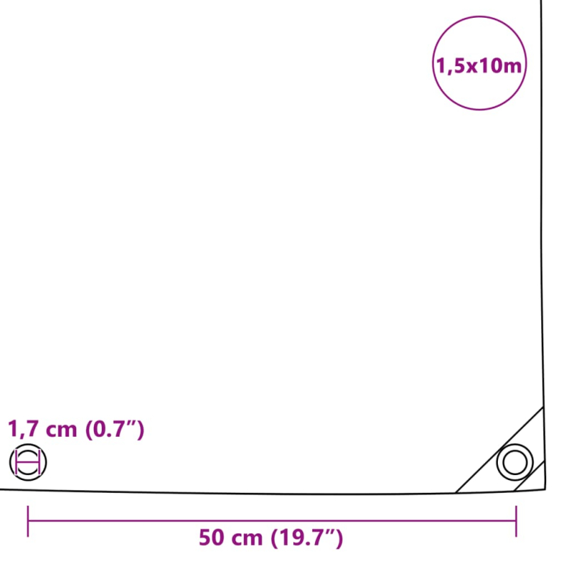Abdeckplane 650 g/m² 1,5 x 10 m Grün