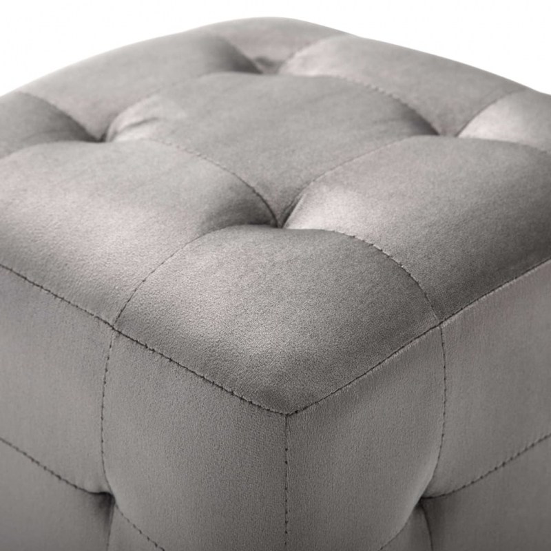 Nachttische 2 Stk. Grau 30×30×30 cm Samtstoff