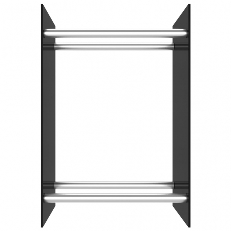 Brennholzregal Schwarz 40 x 35 x 60 cm Glas