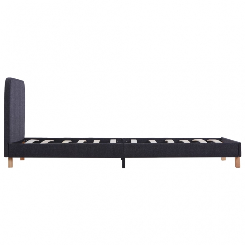 Bettgestell Dunkelgrau Stoff 90×200 cm