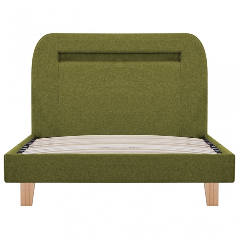Bettgestell mit LED Grün Stoff 90x200 cm