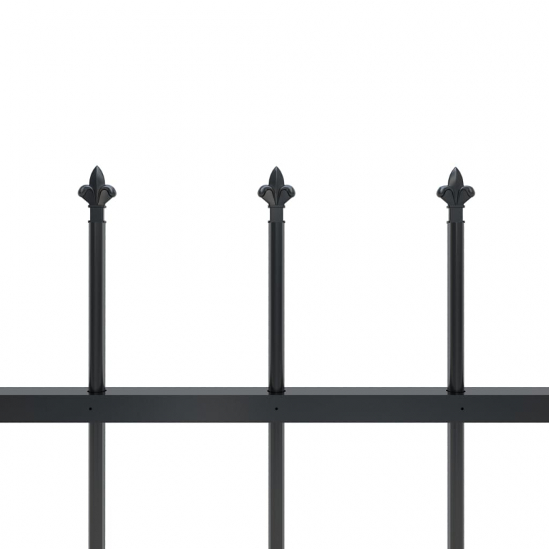 Gartenzaun mit Speerspitzen Stahl 1,8 m Schwarz