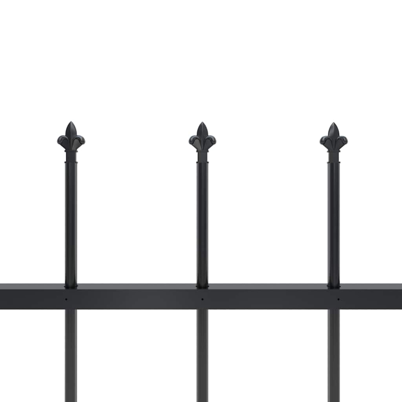 Gartenzaun mit Speerspitzen Stahl 1,8 m Schwarz