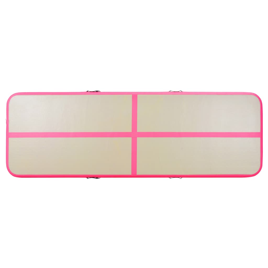 Aufblasbare Gymnastikmatte mit Pumpe 300×100×10 cm PVC Rosa