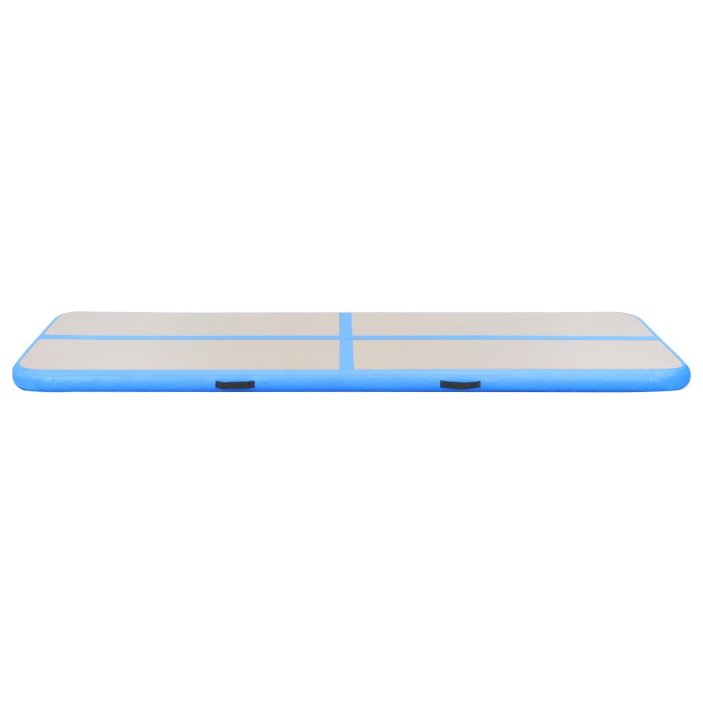 Aufblasbare Gymnastikmatte mit Pumpe 400x100x10 cm PVC Blau