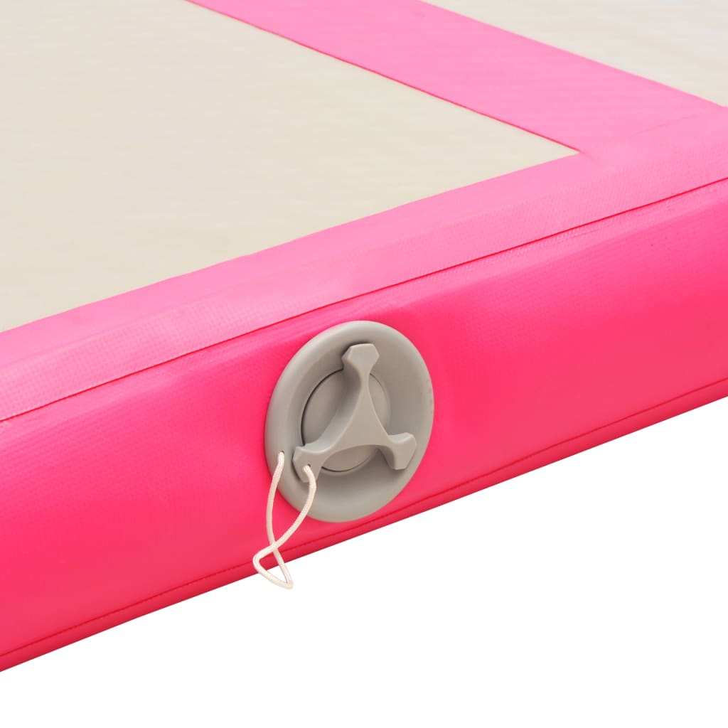 Aufblasbare Gymnastikmatte mit Pumpe 600x100x10 cm PVC Rosa