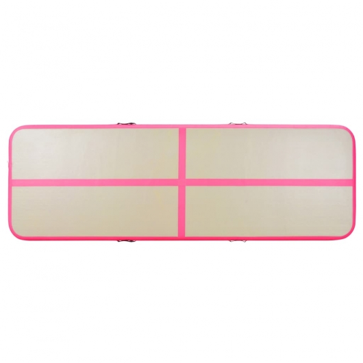 Aufblasbare Gymnastikmatte mit Pumpe 800×100×10 cm PVC Rosa