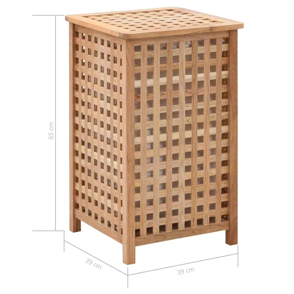 Wäschekorb 39×39×65 cm Walnuss Massivholz