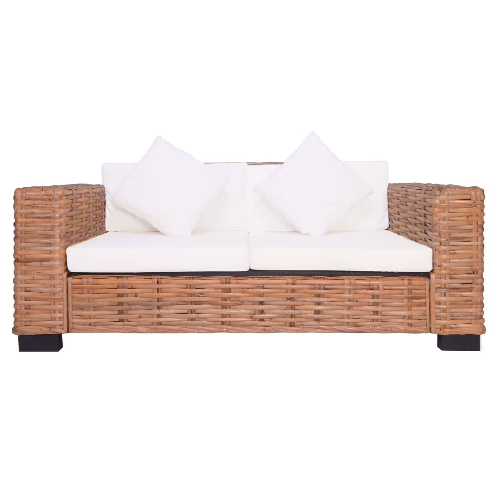 2-Sitzer Gartensofa Natürliches Rattan