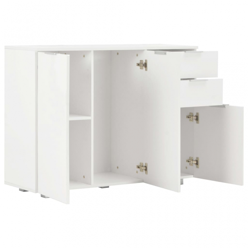 Sideboard Hochglanz-Weiß 107x35x80,5 cm