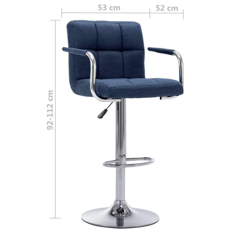 Barhocker 2 Stk. Blau Stoff