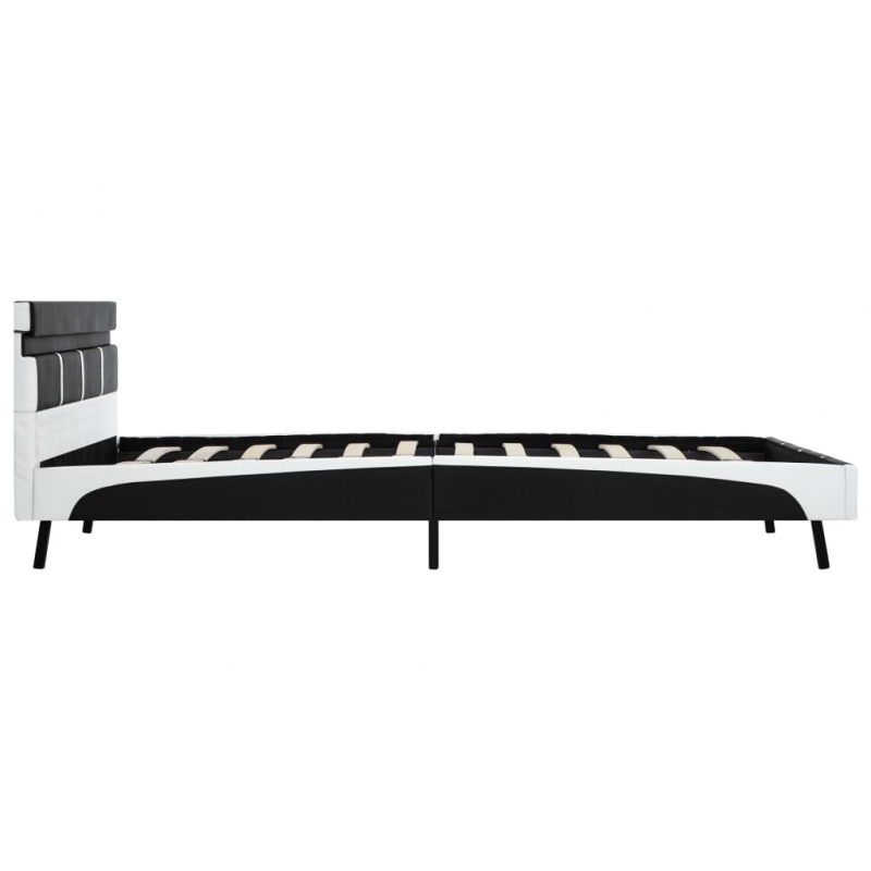 Bett mit LED-Beleuchtung ohne Matratze Schwarz 120x200 cm