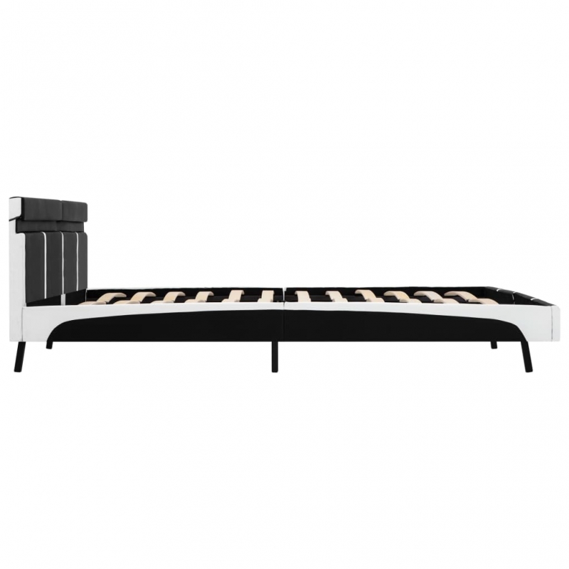 Bettgestell mit LED Schwarz Kunstleder 180x200 cm
