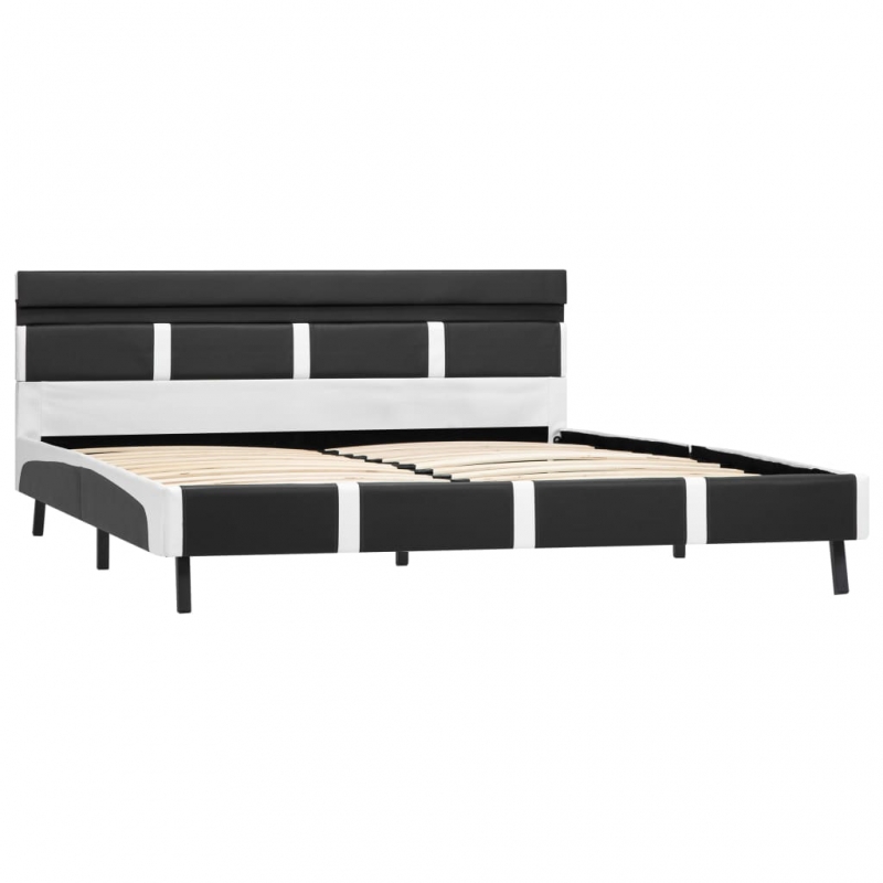 Bettgestell mit LED Grau Kunstleder 120×200 cm