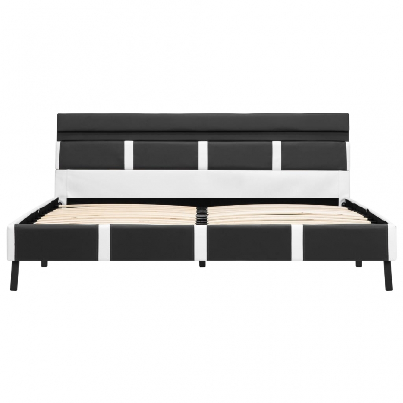 Bettgestell mit LED Grau Kunstleder 120×200 cm