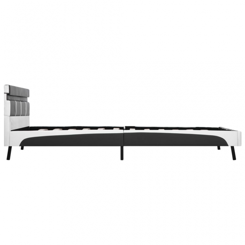 Bettgestell mit LED Grau Kunstleder 120×200 cm