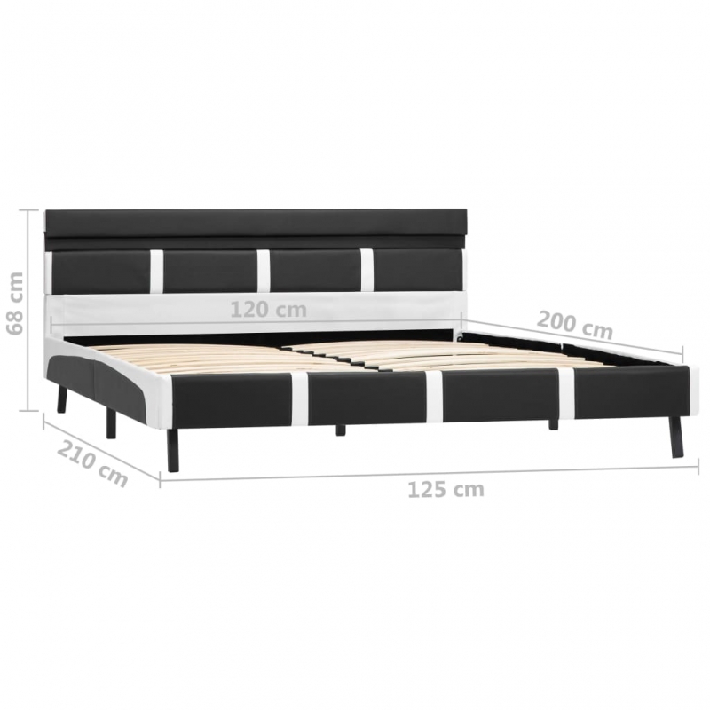 Bettgestell mit LED Grau Kunstleder 120×200 cm