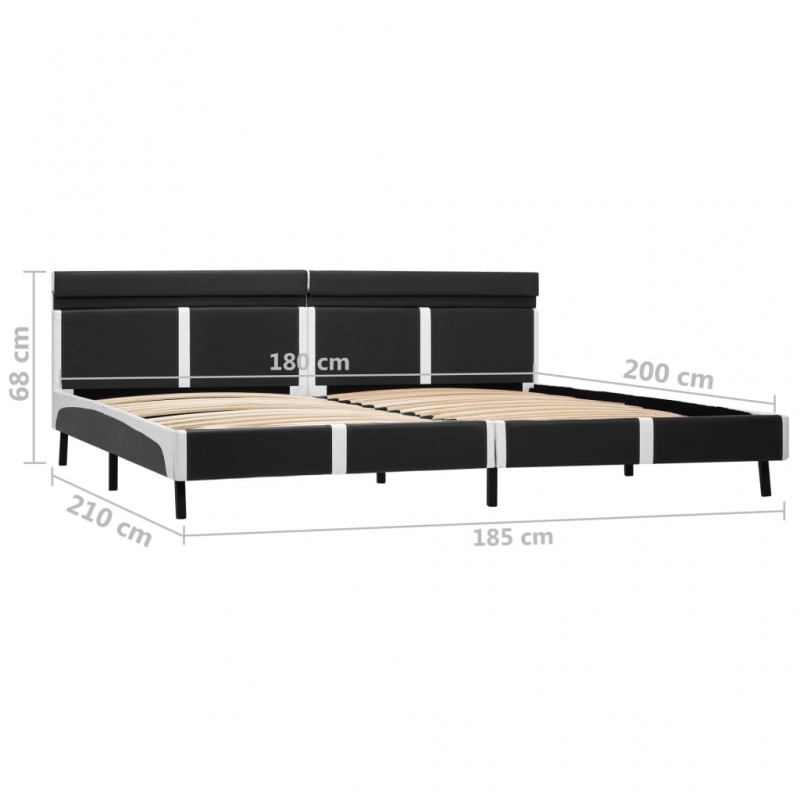 Bettgestell mit LED Grau Kunstleder 180x200 cm
