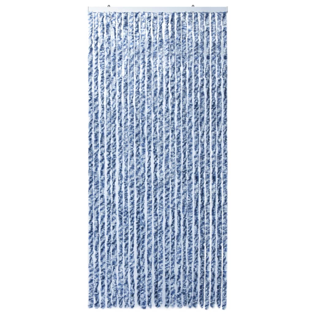 Insektenschutz-Vorhang Blau Weiß Silbern 100x220cm Chenille