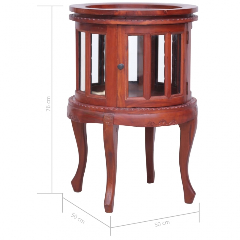 Vitrinenschrank Braun 50 x 50 x 76 cm Massivholz Mahagoni