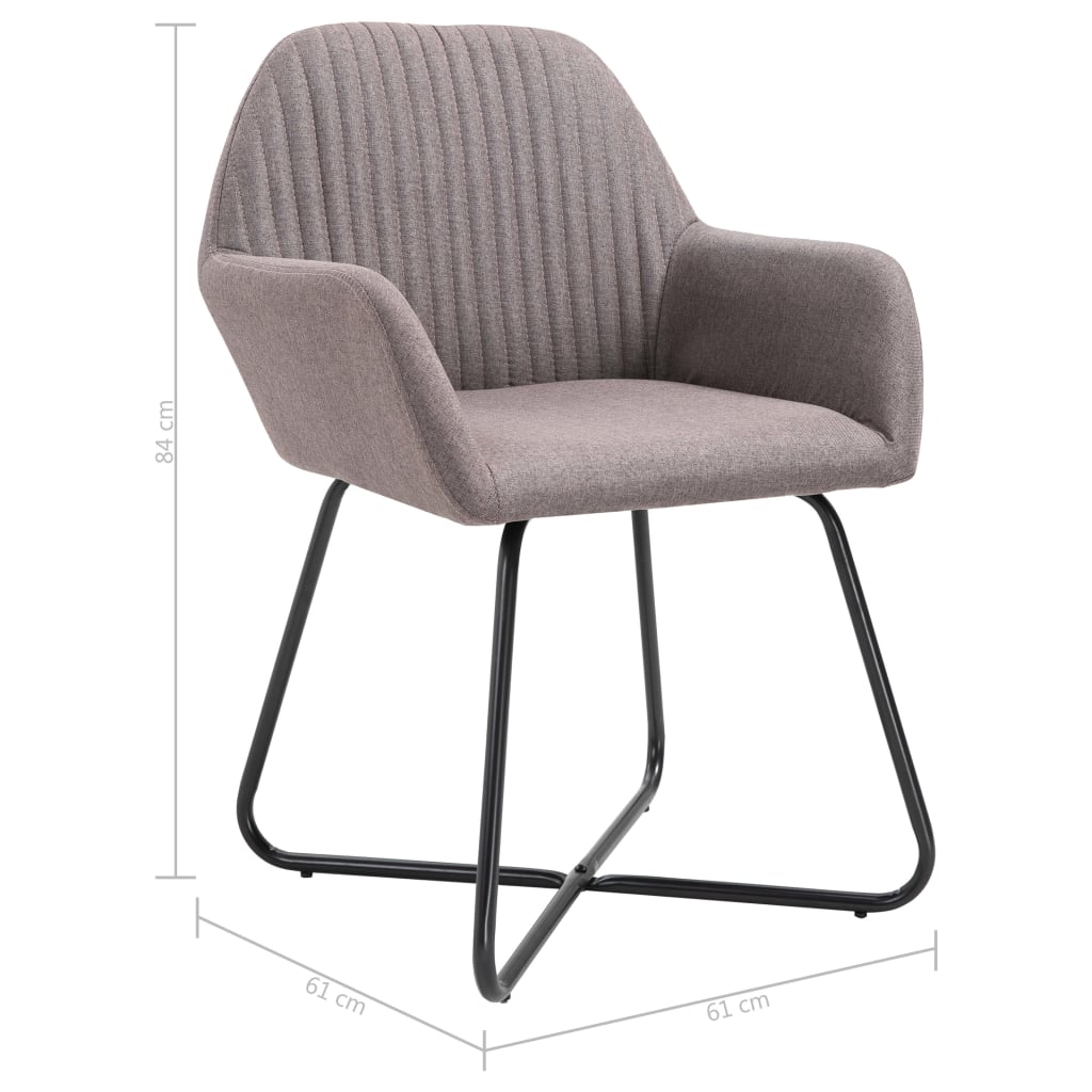 Esszimmerstühle 2 Stk. Taupe Stoff