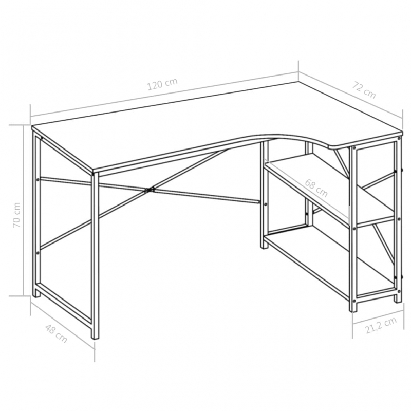 Computertisch Weiß 120x72x70 cm