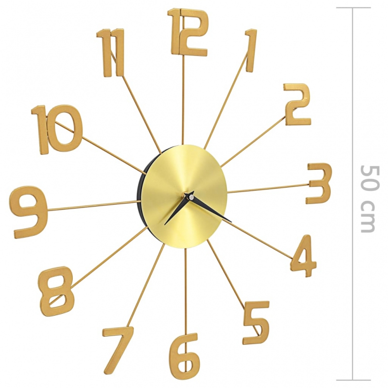 Wanduhr Metall 50 cm Golden