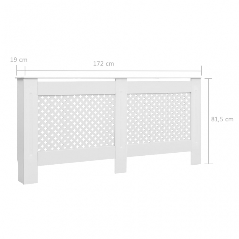 Heizkörperabdeckung Weiß 172×19×81,5 cm MDF