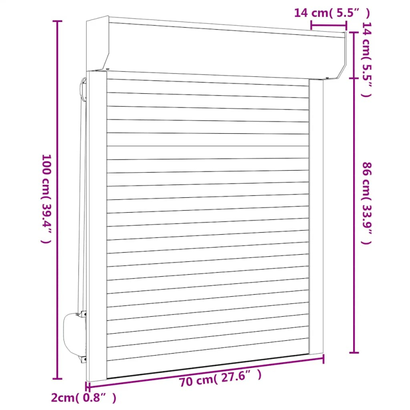Rollladen Aluminium 70x100 cm Anthrazit