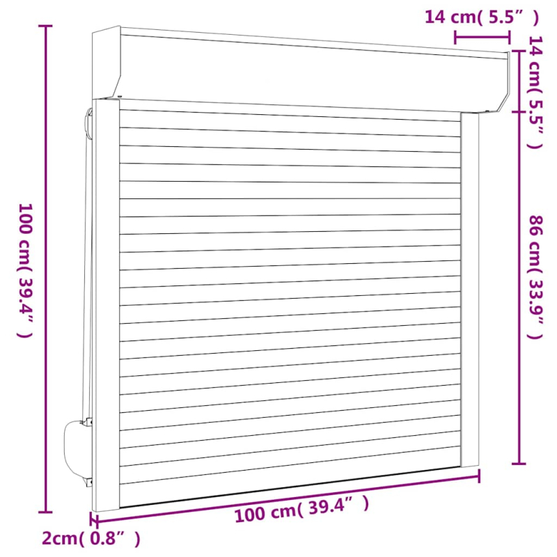Rollladen Aluminium 100x100 cm Anthrazit