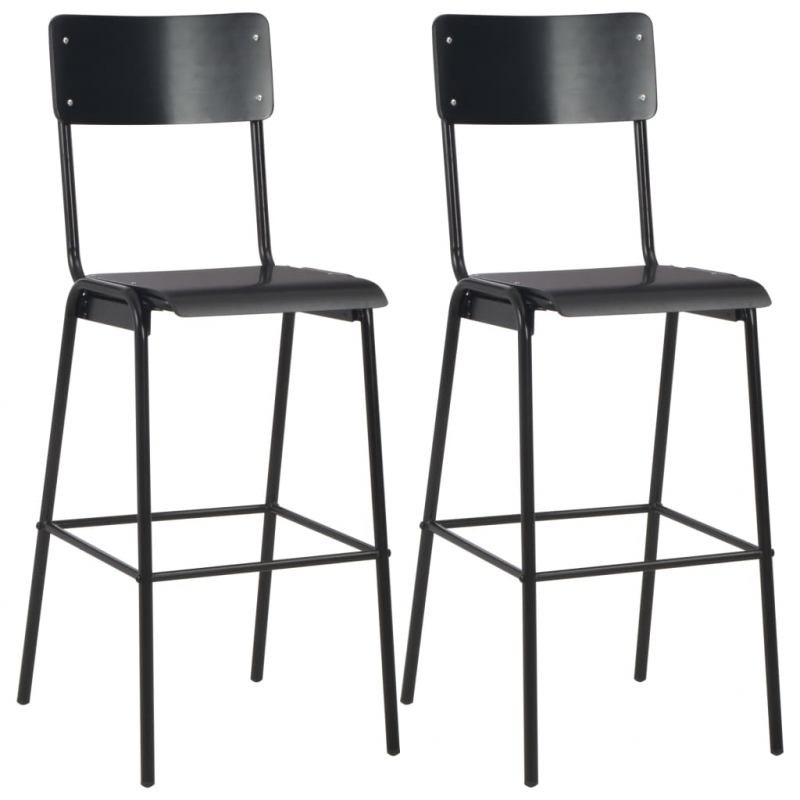 3-teiliges Bar-Set Stahl Schwarz
