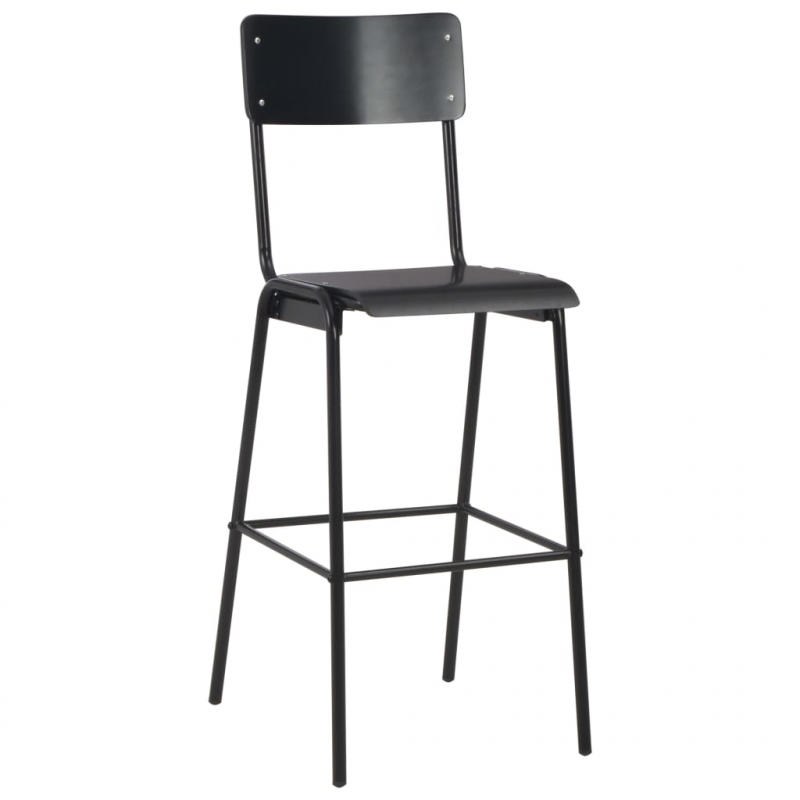 3-teiliges Bar-Set Stahl Schwarz
