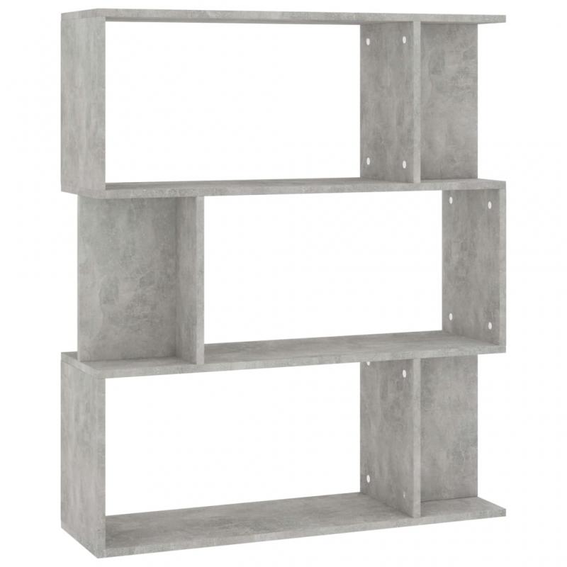 Bücherregal/Raumteiler Betongrau 80x24x96 cm Holzwerkstoff