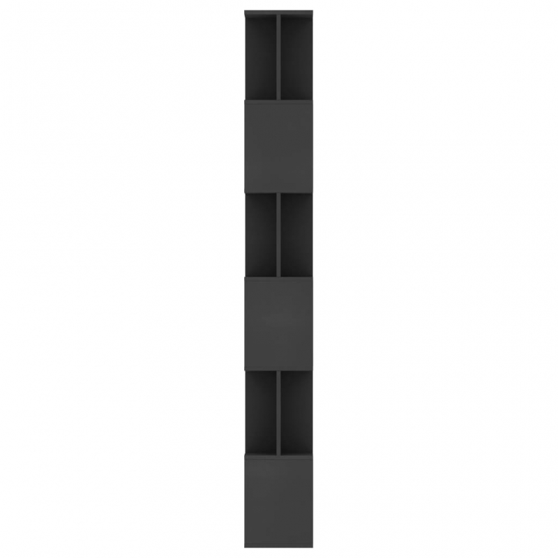 Bücherregal/Raumteiler Schwarz 80x24x192 cm Holzwerkstoff