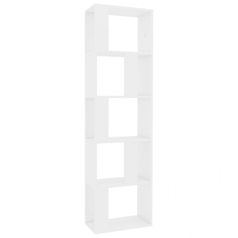 Bücherregal/Raumteiler Hochglanz-Weiß 45x24x159cm Holzwerkstoff