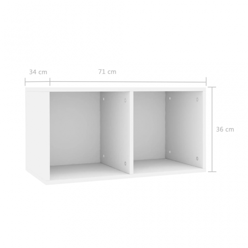 Schallplatten-Aufbewahrungsbox Weiß 71x34x36 cm Holzwerkstoff