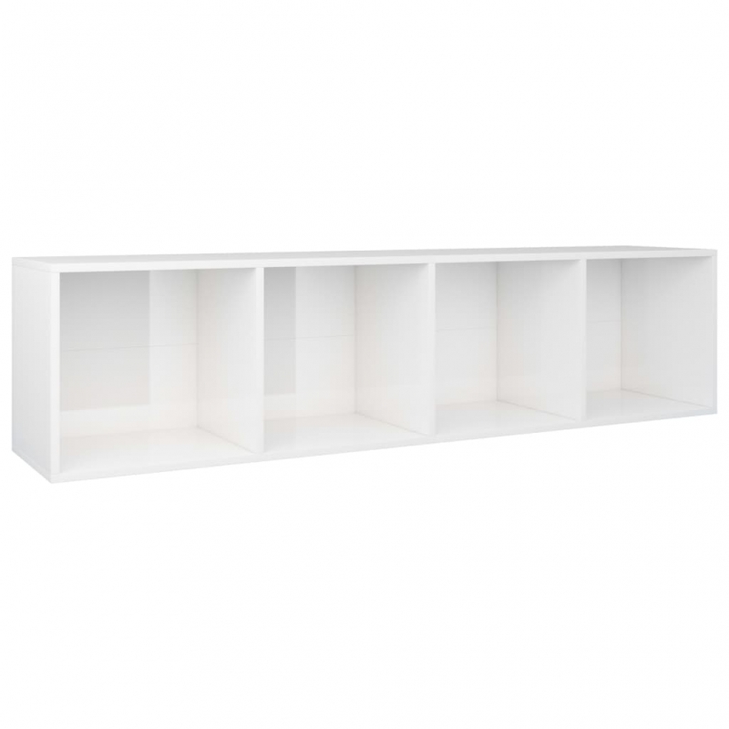 Bücherregal/TV-Schrank Hochglanz-Weiß 36x30x143cm Holzwerkstoff
