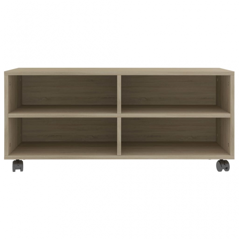 TV-Schrank mit Rollen Sonoma-Eiche 90x35x35 cm Holzwerkstoff
