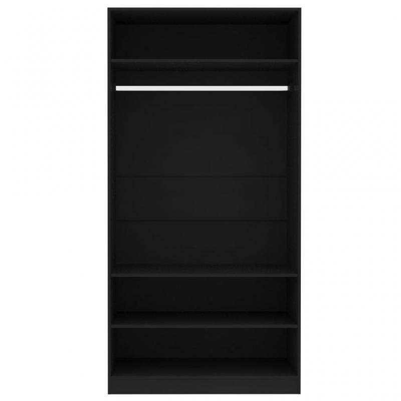 Kleiderschrank Schwarz 100x50x200 cm Holzwerkstoff