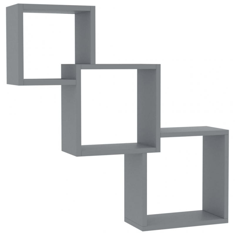 Cube Wandregale Grau 68x15x68 cm Holzwerkstoff