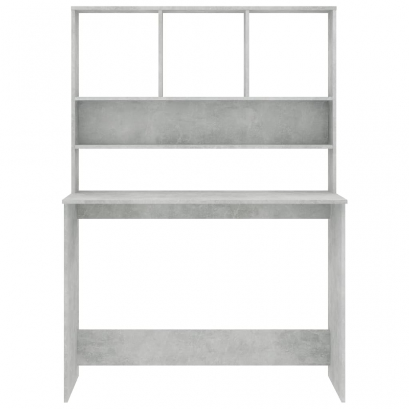 Schreibtisch mit Regalen Betongrau 110x45x157 cm Holzwerkstoff