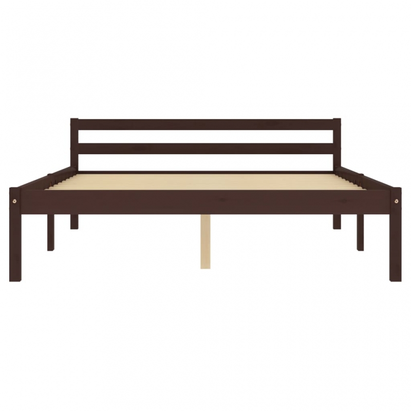 Massivholzbett Dunkelbraun Kiefer 140x200 cm